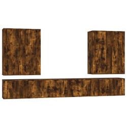 vidaXL 8-tlg. TV-Schrank-Set Räuchereiche Holzwerkstoff