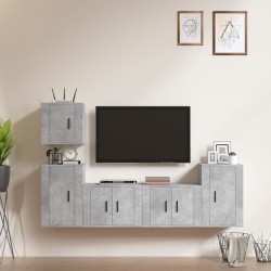 vidaXL 5-tlg. TV-Schrank-Set Betongrau Holzwerkstoff