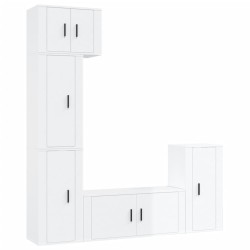 vidaXL 5-tlg. TV-Schrank-Set Hochglanz-Weiß Holzwerkstoff