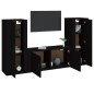 vidaXL 3-tlg. TV-Schrank-Set Schwarz Holzwerkstoff vidaXL 3-tlg. TV-Schrank-Set Schwarz Holzwerkstoff
