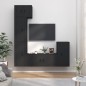 vidaXL 5-tlg. TV-Schrank-Set Schwarz Holzwerkstoff vidaXL 5-tlg. TV-Schrank-Set Schwarz Holzwerkstoff