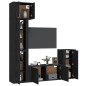 vidaXL 5-tlg. TV-Schrank-Set Schwarz Holzwerkstoff vidaXL 5-tlg. TV-Schrank-Set Schwarz Holzwerkstoff