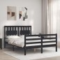 vidaXL Massivholzbett mit Kopfteil Schwarz 140x190 cm vidaXL Massivholzbett mit Kopfteil Schwarz 140x190 cm
