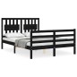 vidaXL Massivholzbett mit Kopfteil Schwarz 140x190 cm vidaXL Massivholzbett mit Kopfteil Schwarz 140x190 cm