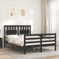 vidaXL Massivholzbett mit Kopfteil Schwarz 140x190 cm vidaXL Massivholzbett mit Kopfteil Schwarz 140x190 cm