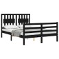 vidaXL Massivholzbett mit Kopfteil Schwarz 140x190 cm vidaXL Massivholzbett mit Kopfteil Schwarz 140x190 cm
