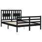 vidaXL Massivholzbett mit Kopfteil Schwarz 140x190 cm vidaXL Massivholzbett mit Kopfteil Schwarz 140x190 cm