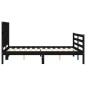 vidaXL Massivholzbett mit Kopfteil Schwarz 140x190 cm vidaXL Massivholzbett mit Kopfteil Schwarz 140x190 cm