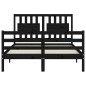 vidaXL Massivholzbett mit Kopfteil Schwarz 140x190 cm vidaXL Massivholzbett mit Kopfteil Schwarz 140x190 cm
