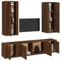 vidaXL 5-tlg. TV-Schrank-Set Braun Eichen-Optik Holzwerkstoff vidaXL 5-tlg. TV-Schrank-Set Braun Eichen-Optik Holzwerkstoff
