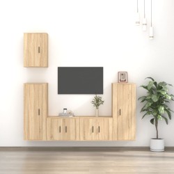vidaXL 5-tlg. TV-Schrank-Set Sonoma-Eiche Holzwerkstoff