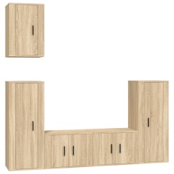 vidaXL 5-tlg. TV-Schrank-Set Sonoma-Eiche Holzwerkstoff