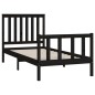 vidaXL Massivholzbett mit Kopfteil Schwarz 90x200 cm Kiefer vidaXL Massivholzbett mit Kopfteil Schwarz 90x200 cm Kiefer