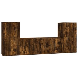 vidaXL 4-tlg. TV-Schrank-Set Räuchereiche Holzwerkstoff