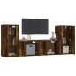 vidaXL 4-tlg. TV-Schrank-Set Räuchereiche Holzwerkstoff vidaXL 4-tlg. TV-Schrank-Set Räuchereiche Holzwerkstoff