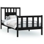vidaXL Massivholzbett mit Kopfteil Schwarz Kiefer 90x200 cm vidaXL Massivholzbett mit Kopfteil Schwarz Kiefer 90x200 cm