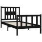 vidaXL Massivholzbett mit Kopfteil Schwarz Kiefer 90x200 cm vidaXL Massivholzbett mit Kopfteil Schwarz Kiefer 90x200 cm