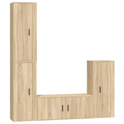vidaXL 4-tlg. TV-Schrank-Set Sonoma-Eiche Holzwerkstoff