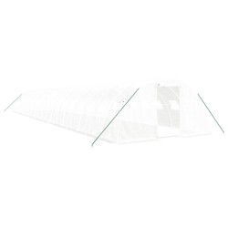 vidaXL Gewächshaus mit Stahlrahmen Weiß 80 m² 20x4x2 m