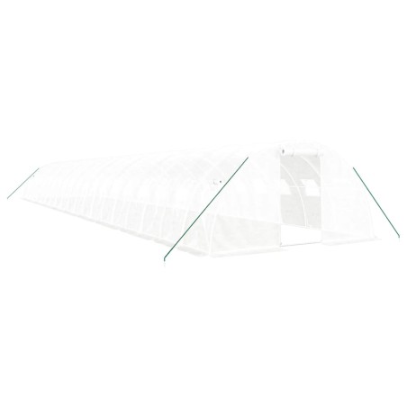 vidaXL Gewächshaus mit Stahlrahmen Weiß 80 m² 20x4x2 m