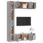 vidaXL 7-tlg. TV-Schrank-Set Grau Sonoma Holzwerkstoff vidaXL 7-tlg. TV-Schrank-Set Grau Sonoma Holzwerkstoff
