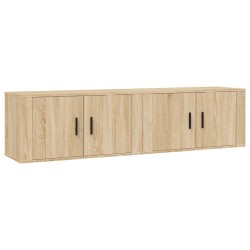 vidaXL TV-Wandschränke 2 Stk. Sonoma-Eiche 80x34,5x40 cm