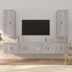 vidaXL 6-tlg. TV-Schrank-Set Grau Sonoma Holzwerkstoff