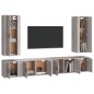 vidaXL 6-tlg. TV-Schrank-Set Grau Sonoma Holzwerkstoff vidaXL 6-tlg. TV-Schrank-Set Grau Sonoma Holzwerkstoff