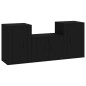 vidaXL 3-tlg. TV-Schrank-Set Schwarz Holzwerkstoff vidaXL 3-tlg. TV-Schrank-Set Schwarz Holzwerkstoff