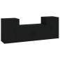 vidaXL 3-tlg. TV-Schrank-Set Schwarz Holzwerkstoff vidaXL 3-tlg. TV-Schrank-Set Schwarz Holzwerkstoff