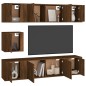 vidaXL 7-tlg. TV-Schrank-Set Braun Eichen-Optik Holzwerkstoff vidaXL 7-tlg. TV-Schrank-Set Braun Eichen-Optik Holzwerkstoff