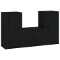 vidaXL 3-tlg. TV-Schrank-Set Schwarz Holzwerkstoff vidaXL 3-tlg. TV-Schrank-Set Schwarz Holzwerkstoff