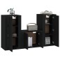 vidaXL 3-tlg. TV-Schrank-Set Schwarz Holzwerkstoff vidaXL 3-tlg. TV-Schrank-Set Schwarz Holzwerkstoff