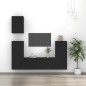 vidaXL 5-tlg. TV-Schrank-Set Schwarz Holzwerkstoff vidaXL 5-tlg. TV-Schrank-Set Schwarz Holzwerkstoff