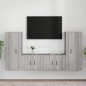 vidaXL 4-tlg. TV-Schrank-Set Grau Sonoma Holzwerkstoff vidaXL 4-tlg. TV-Schrank-Set Grau Sonoma Holzwerkstoff