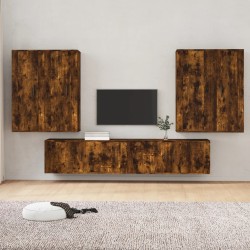vidaXL 6-tlg. TV-Schrank-Set Räuchereiche Holzwerkstoff