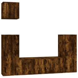 vidaXL 5-tlg. TV-Schrank-Set Räuchereiche Holzwerkstoff