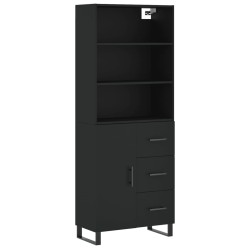 vidaXL Highboard Schwarz 69,5x34x180 cm Holzwerkstoff