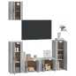 vidaXL 5-tlg. TV-Schrank-Set Betongrau Holzwerkstoff vidaXL 5-tlg. TV-Schrank-Set Betongrau Holzwerkstoff