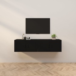 vidaXL TV-Wandschränke 2 Stk. Schwarz 80x34,5x40 cm