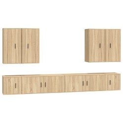 vidaXL 8-tlg. TV-Schrank-Set Sonoma-Eiche Holzwerkstoff