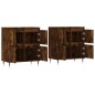 vidaXL Sideboards 2 Stk. Räuchereiche Holzwerkstoff vidaXL Sideboards 2 Stk. Räuchereiche Holzwerkstoff
