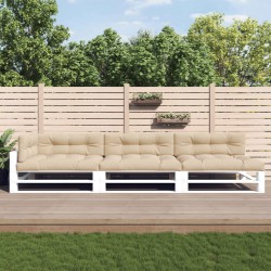 vidaXL Palettenkissen 7-tlg. Beige Stoff