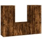 vidaXL 3-tlg. TV-Schrank-Set Räuchereiche Holzwerkstoff vidaXL 3-tlg. TV-Schrank-Set Räuchereiche Holzwerkstoff