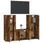 vidaXL 3-tlg. TV-Schrank-Set Räuchereiche Holzwerkstoff vidaXL 3-tlg. TV-Schrank-Set Räuchereiche Holzwerkstoff