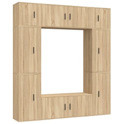 vidaXL 8-tlg. TV-Schrank-Set Sonoma-Eiche Holzwerkstoff