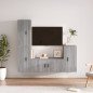 vidaXL 4-tlg. TV-Schrank-Set Grau Sonoma Holzwerkstoff vidaXL 4-tlg. TV-Schrank-Set Grau Sonoma Holzwerkstoff