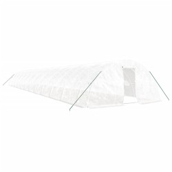 vidaXL Gewächshaus mit Stahlrahmen Weiß 120 m² 24x5x2,3 m