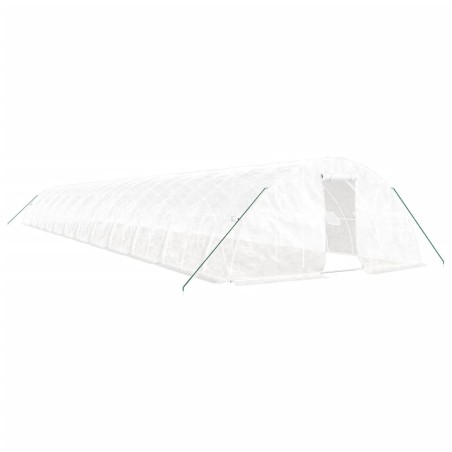 vidaXL Gewächshaus mit Stahlrahmen Weiß 120 m² 24x5x2,3 m