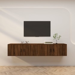 vidaXL TV-Wandschränke 2 Stk. Braun Eichen-Optik 100x34,5x40 cm